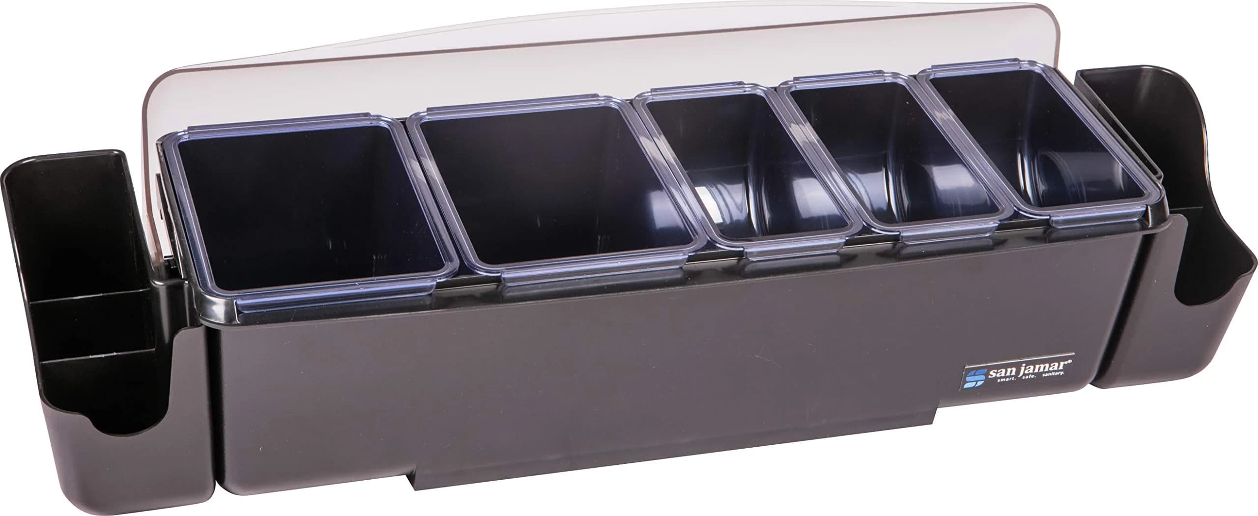 San Jamar Dome Garnish Center 5 Tray with Caddies, 9 Pints (1.125 Gallon / 1.06 Liters) | Professional Bar Condiment Organizer - main product image