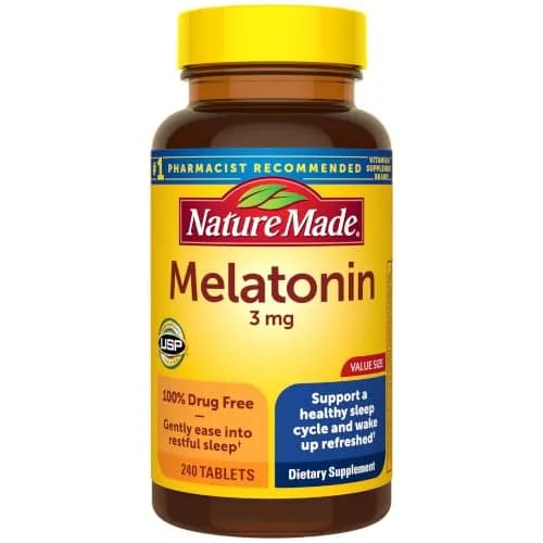 Nature Made Melatonin 3mg Tablets 240 Count (Pack of 1) | USP Verified Sleep Aid thumbnail 1