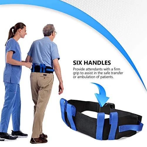 NYOrtho Gait Belt with 6 Handles & Easy Buckle - 275lb Capacity, 28-55" Waist | Patient Transfer & Ambulation Aid thumbnail 4