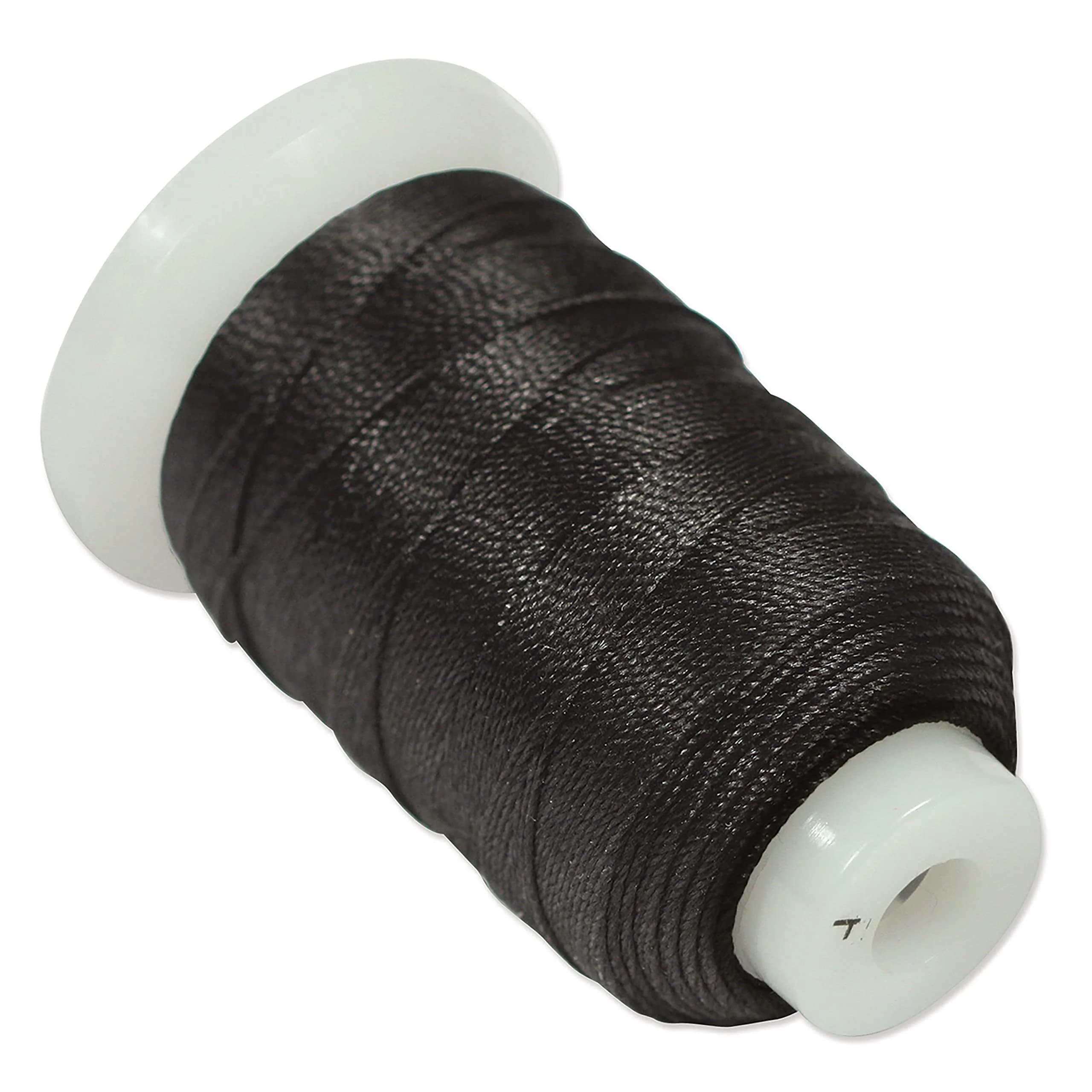 The Beadsmith Pure Silk Cord White Size F 0.348 mm (0.0137") 420 ft | Luxury Jewelry Stringing — Black / 00