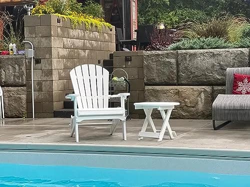 Phat Tommy White Adirondack Chair - Foldable HDPE Outdoor Furniture for Patio & Porch thumbnail 5