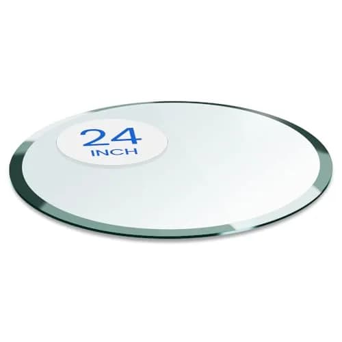 Dulles Glass 24 inch Round Glass Table Top - Tempered - 1/4" Thick Glass Surface, Safe Beveled Edge, Multipurpose for Dining, Patio, Coffee & End Table thumbnail 1