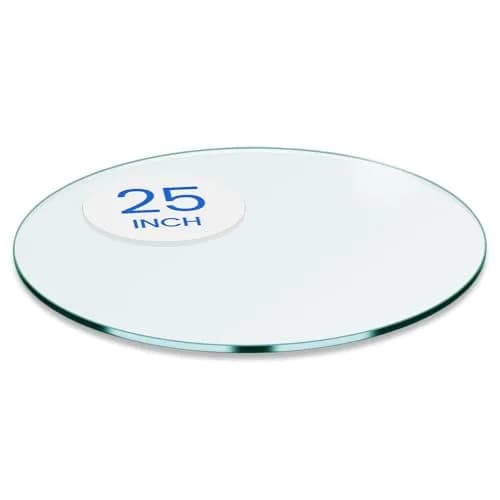 Dulles Glass 25" Round Glass Table Top 1/4" Thick Clear Tempered Flat Polished Edge for Coffee & Dining Tables thumbnail 1