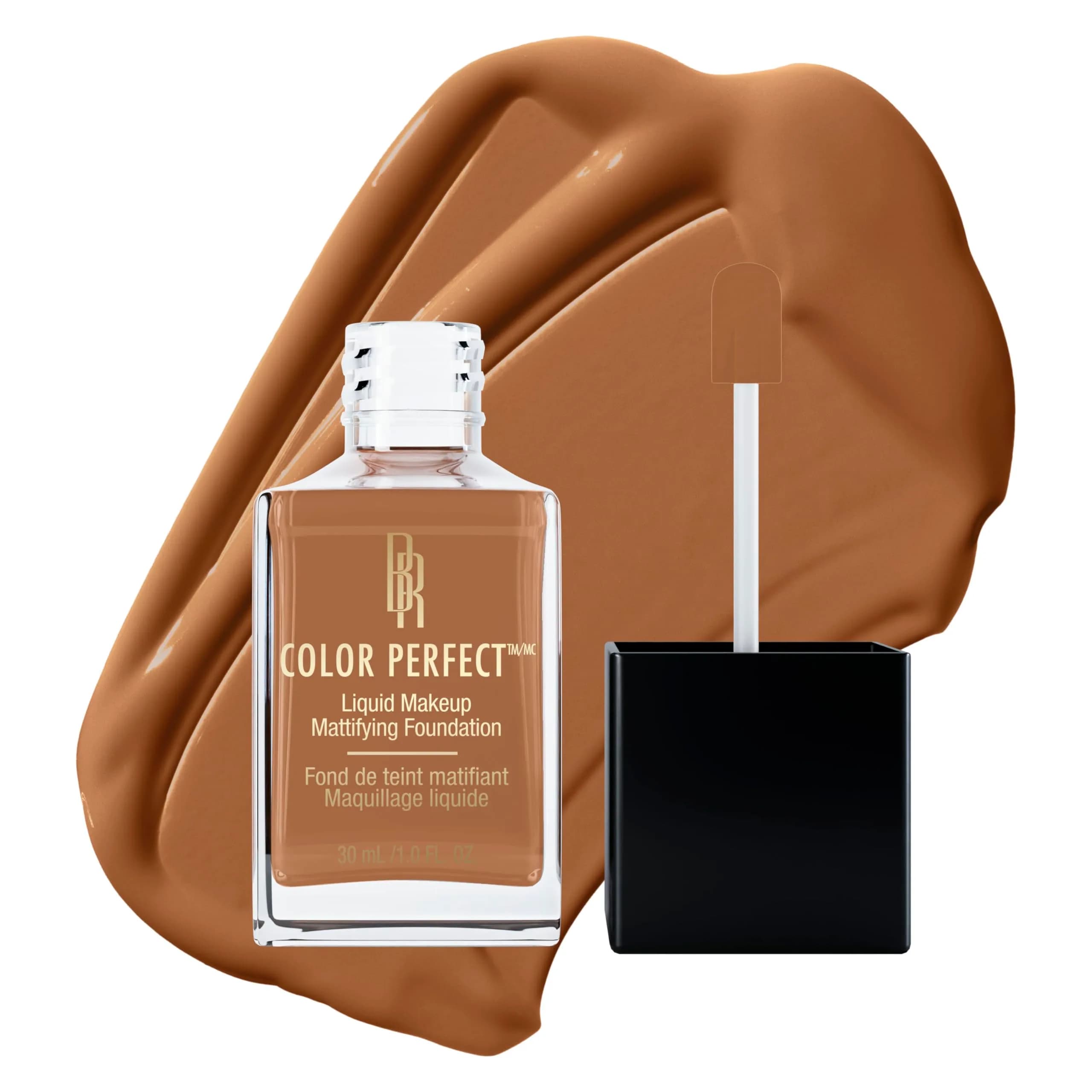 Black Radiance Color Perfect Liquid Foundation Makeup Caramel 29.57ml (1 Fl Oz) | Full Coverage for Deeper Skin Tones — Mocha Honey