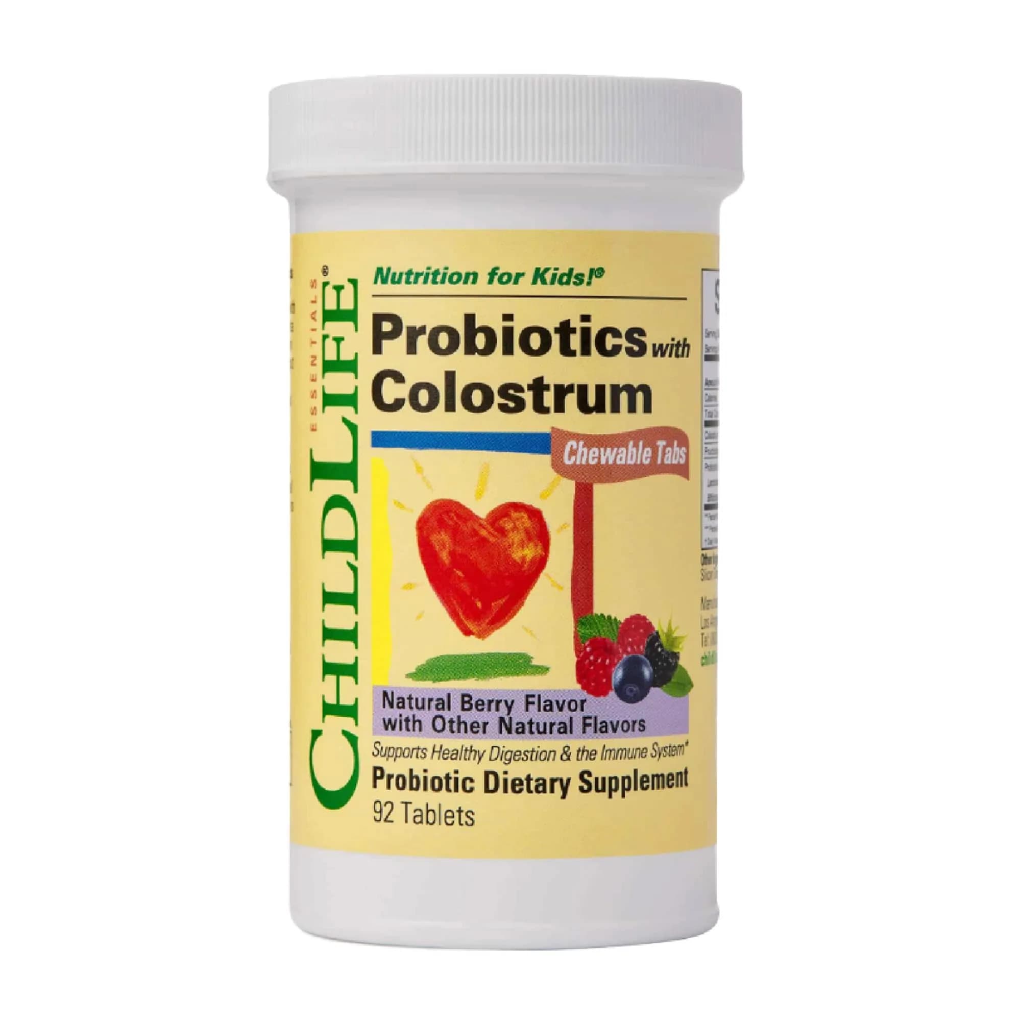 ChildLife Essentials ChildBiotics with Colostrum Probiotics, 92 Tablets | Immune & Digestive Support for Kids - main product image