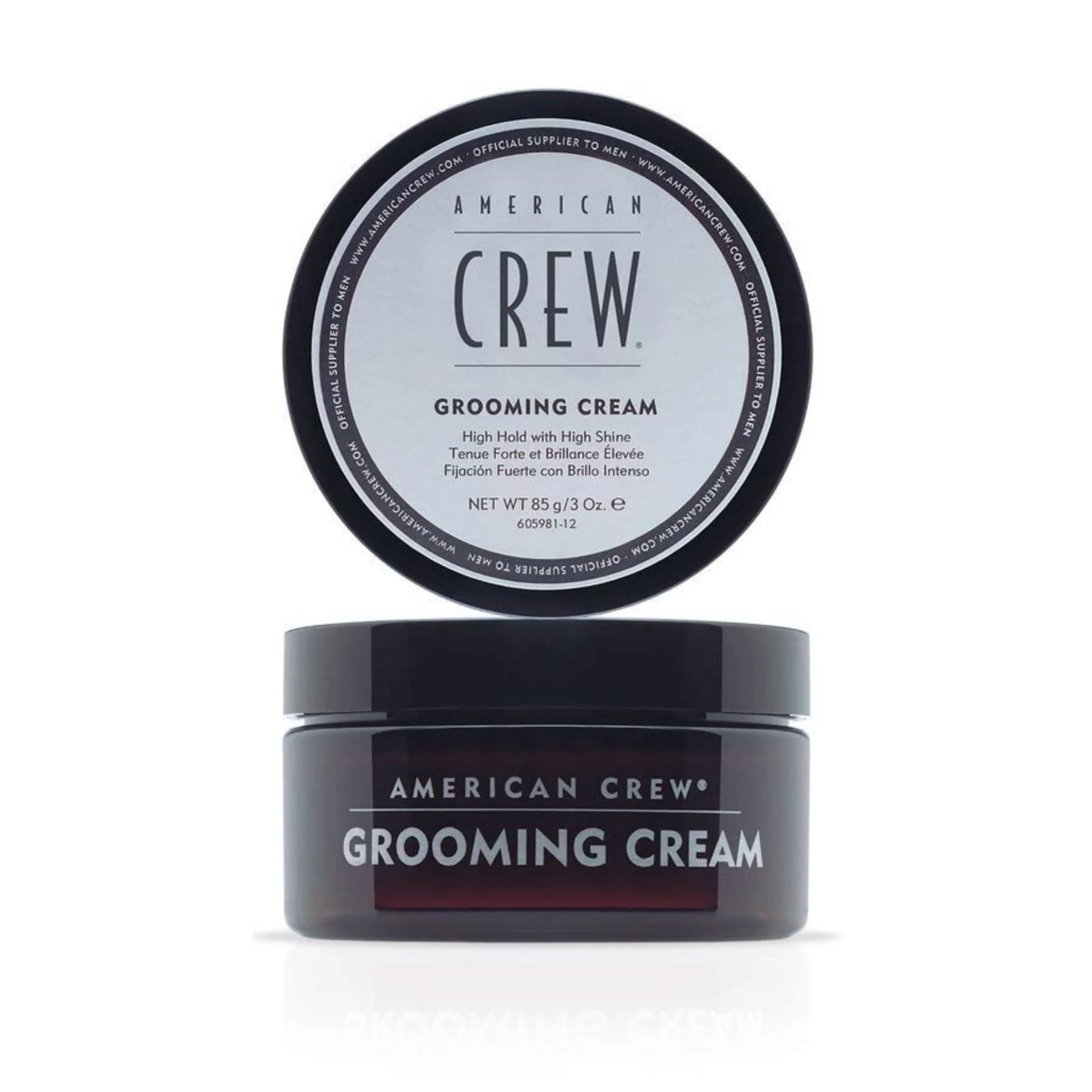 American Crew Men's Grooming Cream High Hold High Shine 85g (3 oz) | Styles Hair with Moisture Repelling Formula — clear