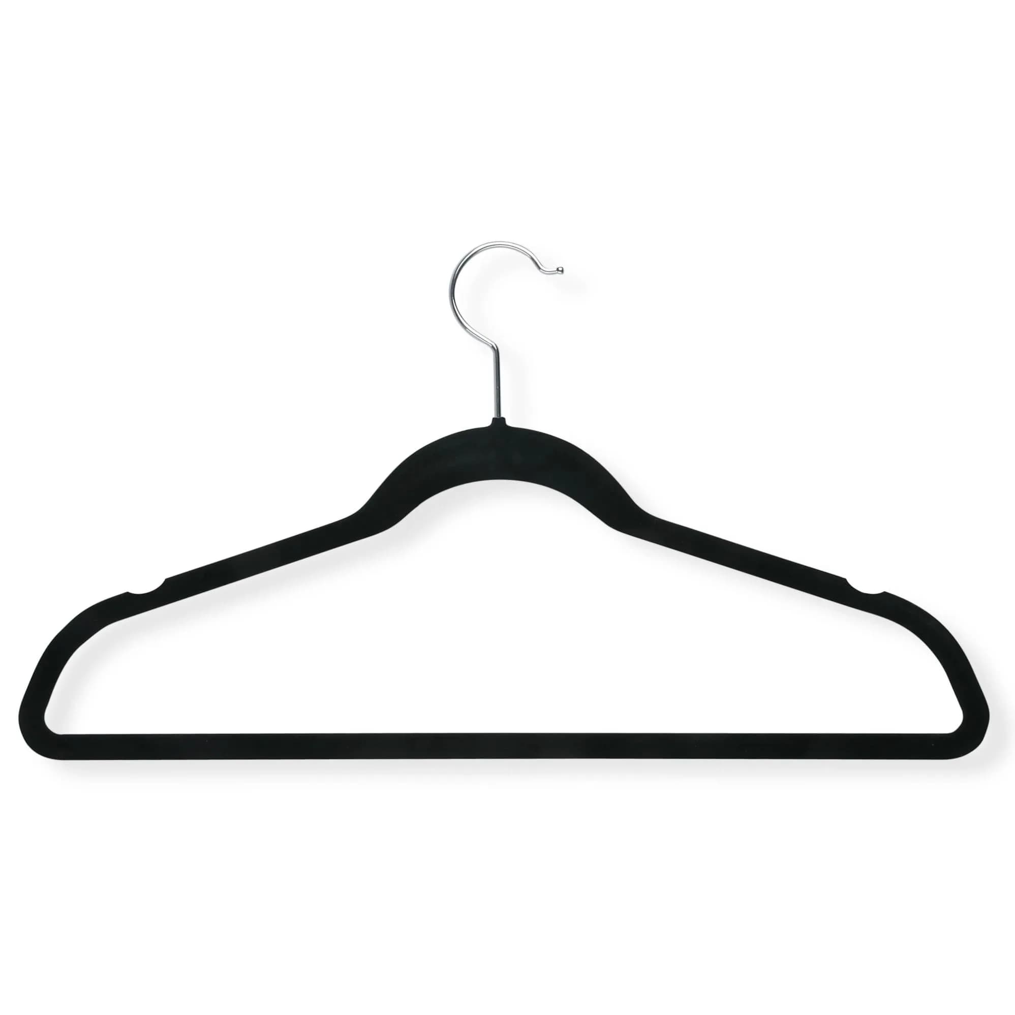 Honey-Can-Do Ultra-Thin Non-Slip Velvet-Touch Hangers, Black, 20-Pack | Space-Saving Suit Hangers - main product image