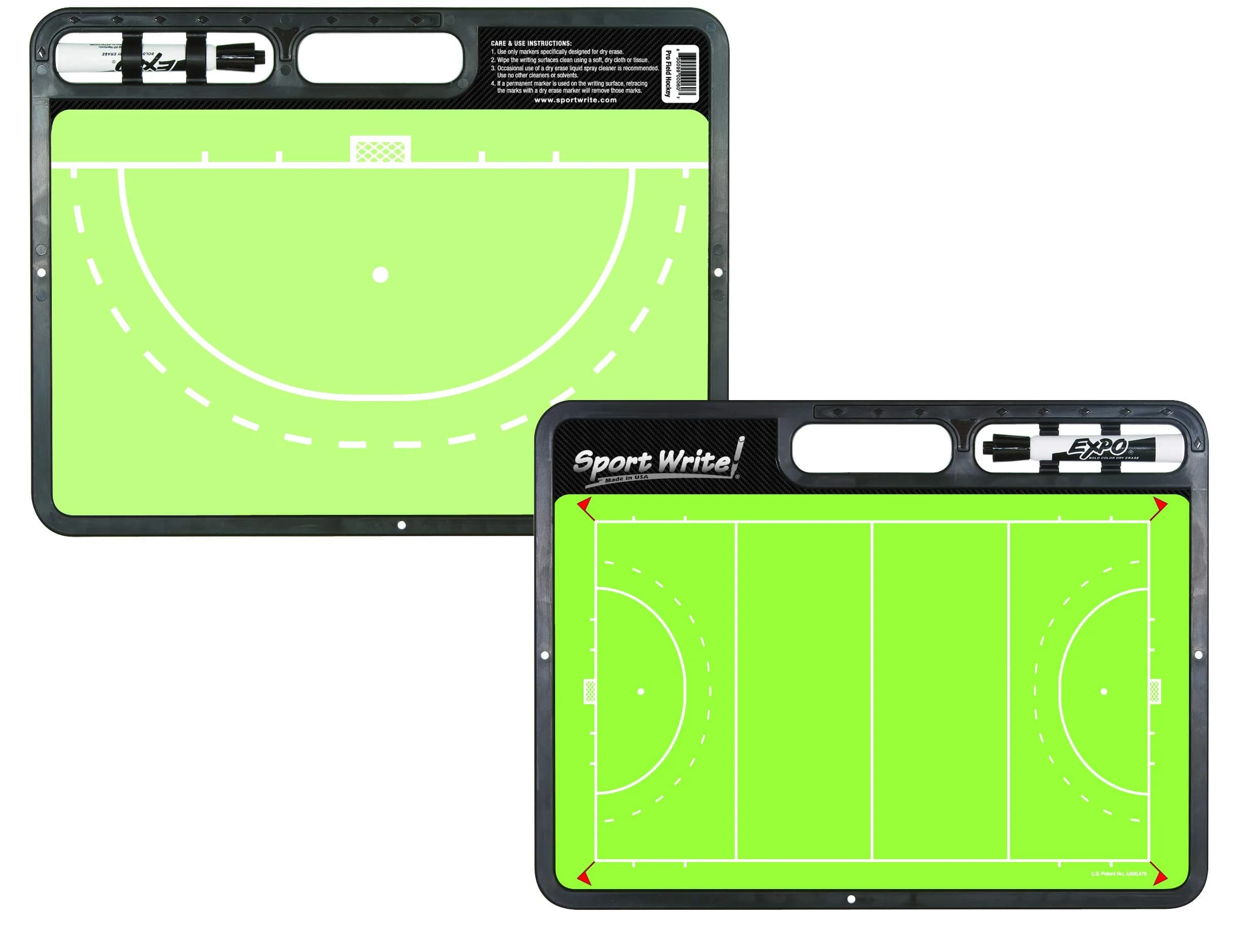 Sport Write Pro Field Hockey Coaching Board - 16" x 12" | USA Made Dry Erase Whiteboard with Marker - main product image