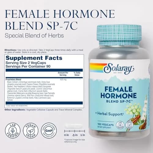 SOLARAY Female Hormone Blend SP-7C 180 VegCaps thumbnail 3