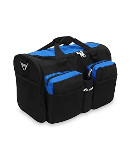 Everest Gym Bag with Wet Pocket, Royal Blue | Durable 600D Polyester, 32L Capacity, Unisex thumbnail 1