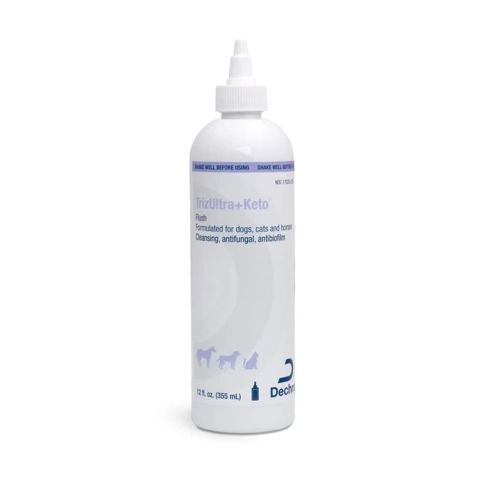 TrizULTRA + Keto Flush for Dogs, Cats & Horses | 12 Fl Oz antibacterial ear & skin cleanser - main product image