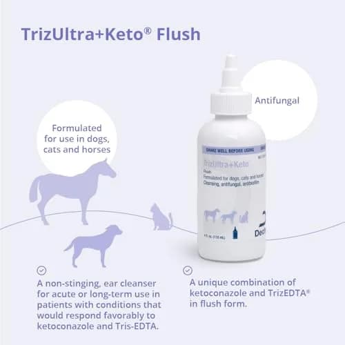TrizULTRA + Keto Flush for Dogs, Cats & Horses | 12 Fl Oz antibacterial ear & skin cleanser thumbnail 3