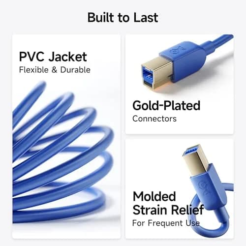 Cable Matters USB 3.0 A to B Cable 3ft | 5Gbps Data Transfer, Blue thumbnail 5