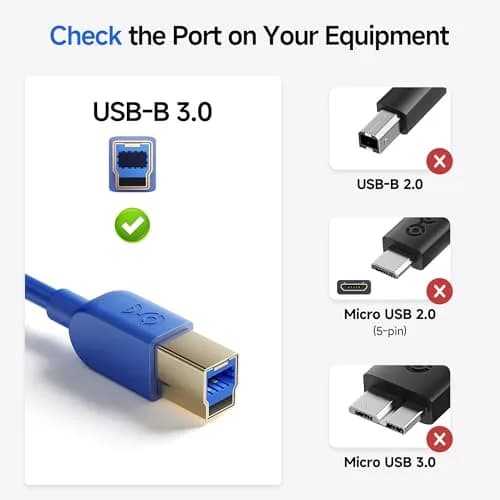 Cable Matters USB 3.0 A to B Cable 3ft | 5Gbps Data Transfer, Blue thumbnail 2