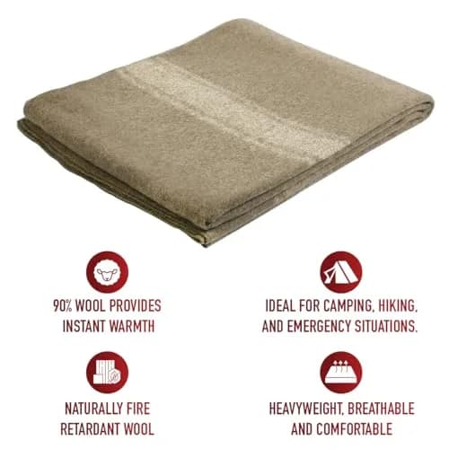 Rothco European Surplus Style Wool Blanket 157cm x 203cm (62" x 80") | Heavyweight Warmth for All Seasons thumbnail 5