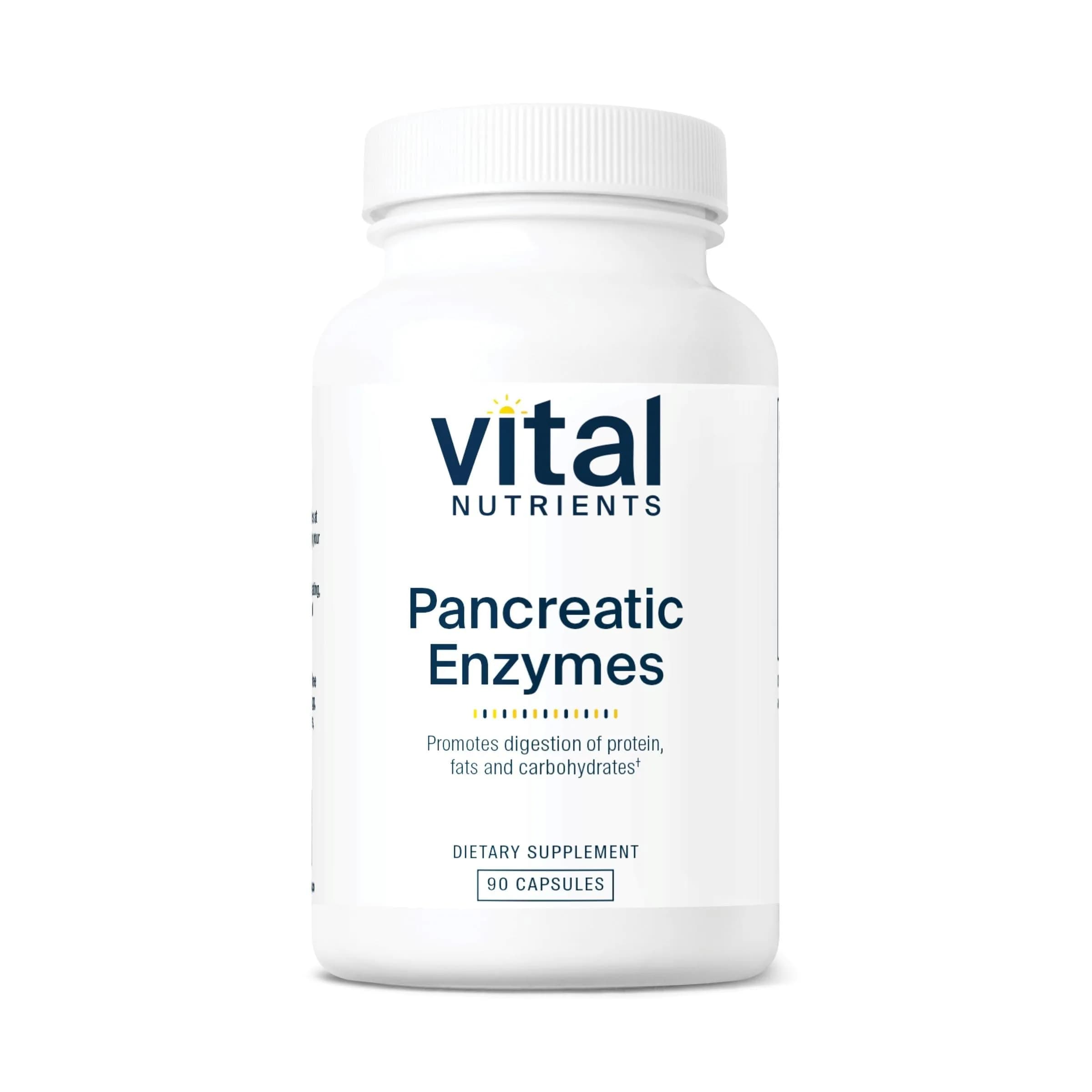 Vital Nutrients Pancreatic Enzymes 1,000mg 90 Capsules | Digestive Health Support with Protease, Amylase & Lipase