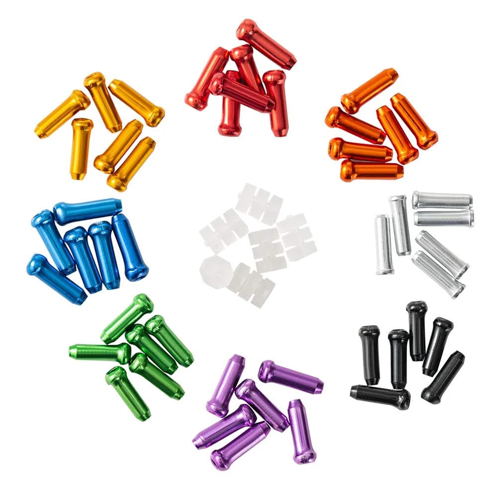 HZJD Bike Cable End Caps & O-Ring Set (48pcs + 6pcs) | Durable Aluminum Alloy, Multi-Coloured, Universal Fit for All Bicycles - main product image