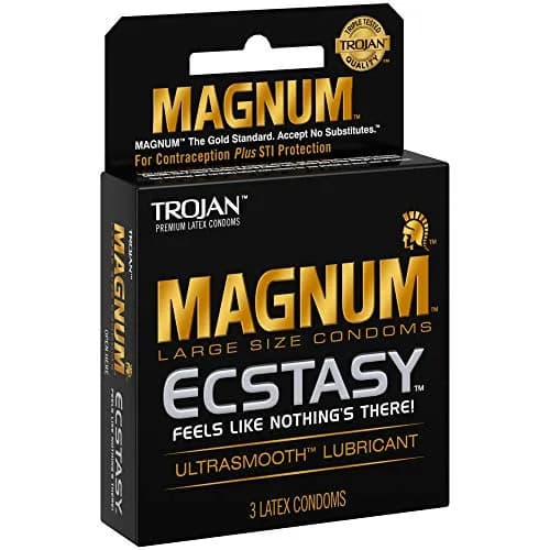 Trojan Magnum Ecstasy Large Size Condom 3 Count | Extra Large, Lubricated, USA Import thumbnail 3