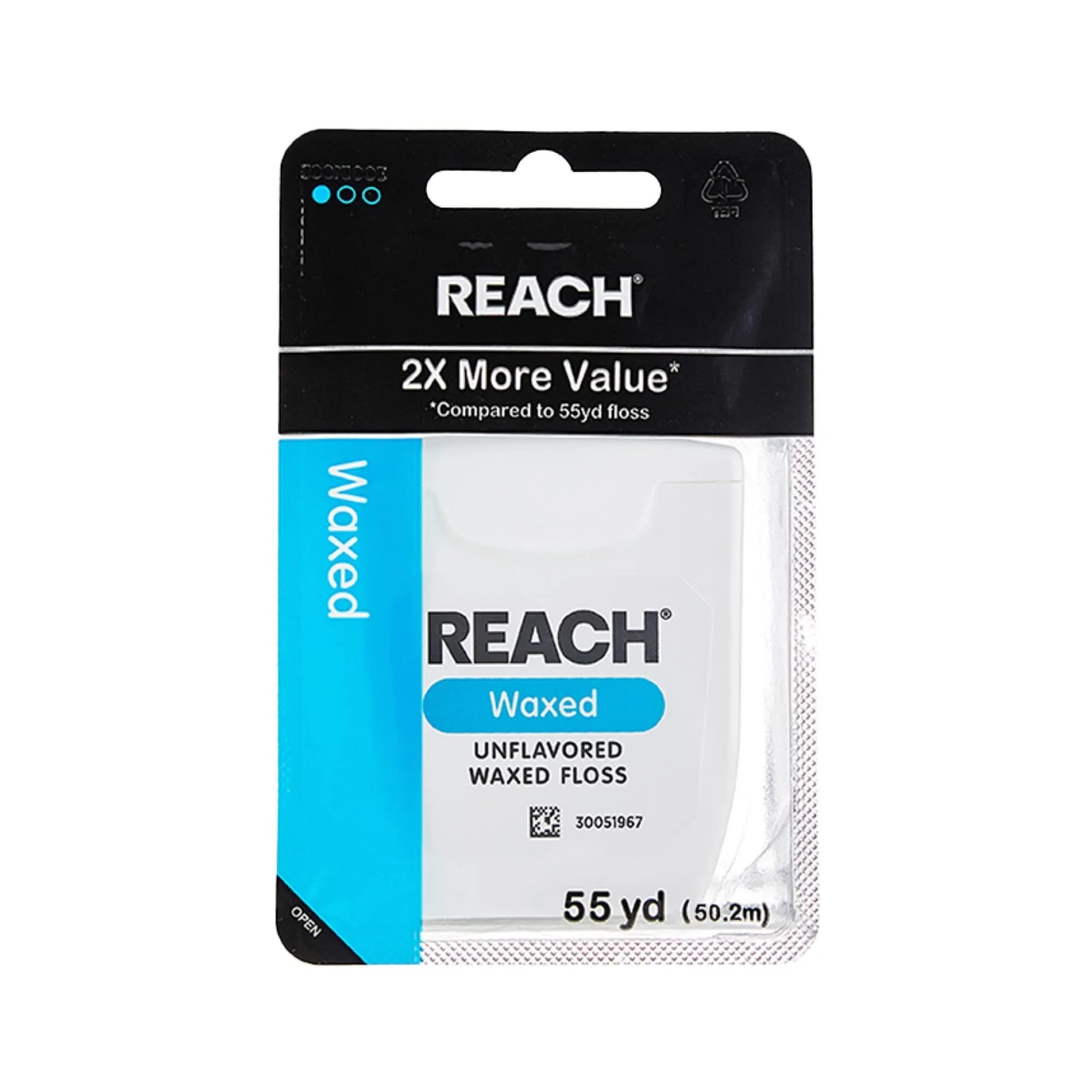 REACH Waxed Dental Floss Unflavored 990ft (165ft x 6) | Shred Resistant, PFAS-Free, Dentist Recommended — 165 ft