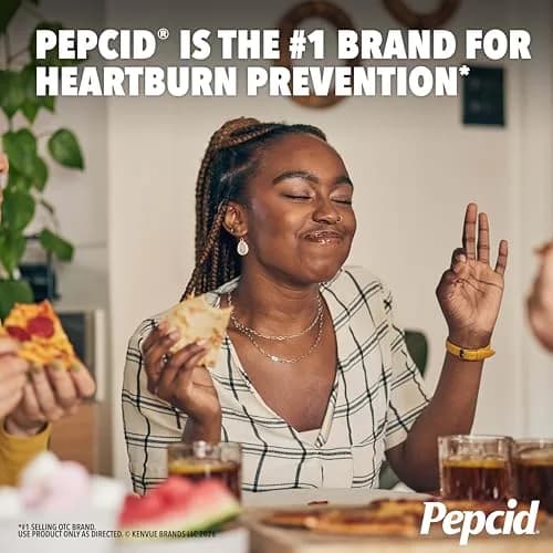 Pepcid AC Maximum Strength Tablets, 20mg Famotidine, 25 Count | Fast-Acting Heartburn Relief thumbnail 4
