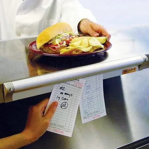 San Jamar Order Ticket Holder for Restaurant – 18" Anodized Aluminum Metal Receipt Holder with Grip Track – Durable Wall Mount Check Rack for Kitchen, Restaurant and Service Counters thumbnail 2