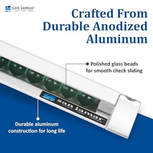 San Jamar Order Ticket Holder for Restaurant – 18" Anodized Aluminum Metal Receipt Holder with Grip Track – Durable Wall Mount Check Rack for Kitchen, Restaurant and Service Counters thumbnail 3