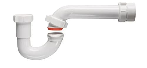 Keeney White Polypropylene P-Trap with PVC Adaptor 15.2 cm (6 in) | Prevents Toxic Gases thumbnail 1