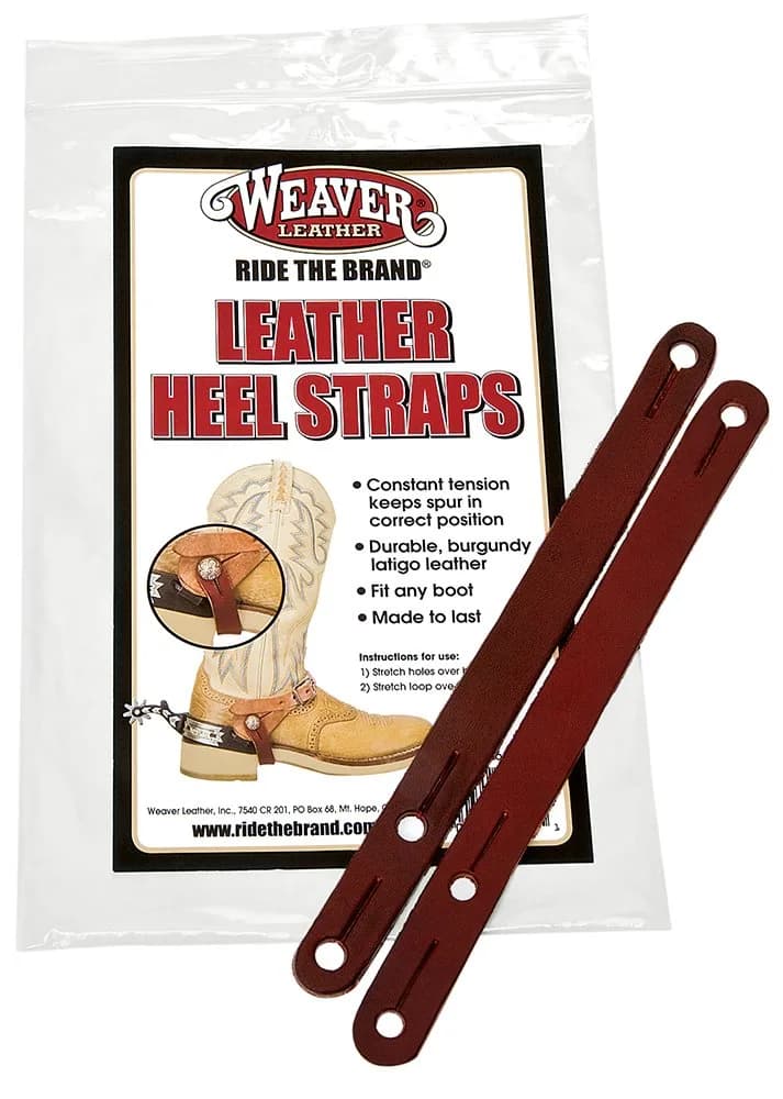 Weaver Leather Heel Straps, Burgundy, 8 Inch (20.32 cm) | Secure Spur Placement for All Boots — Burgundy