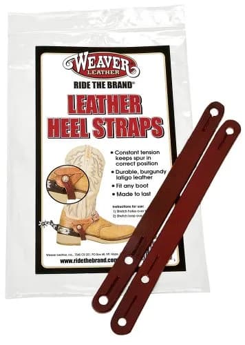 Weaver Leather Heel Straps, Burgundy, 8 Inch (20.32 cm) | Secure Spur Placement for All Boots thumbnail 1