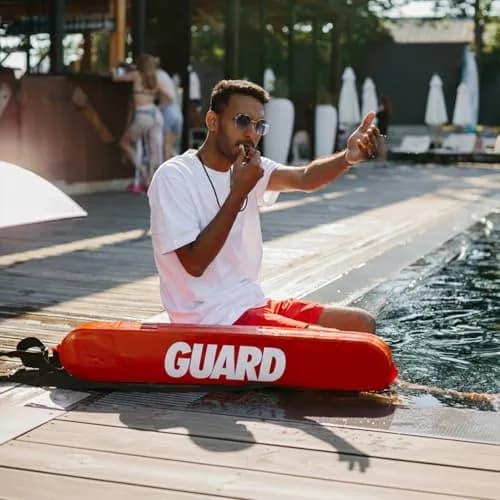 Kemp USA 40-Inch Lifeguard Rescue Tube Red with Reinforced Strap and Reach Assist Loop | Professional Water Safety Flotation Device thumbnail 8