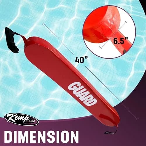 Kemp USA 40-Inch Lifeguard Rescue Tube Red with Reinforced Strap and Reach Assist Loop | Professional Water Safety Flotation Device thumbnail 2