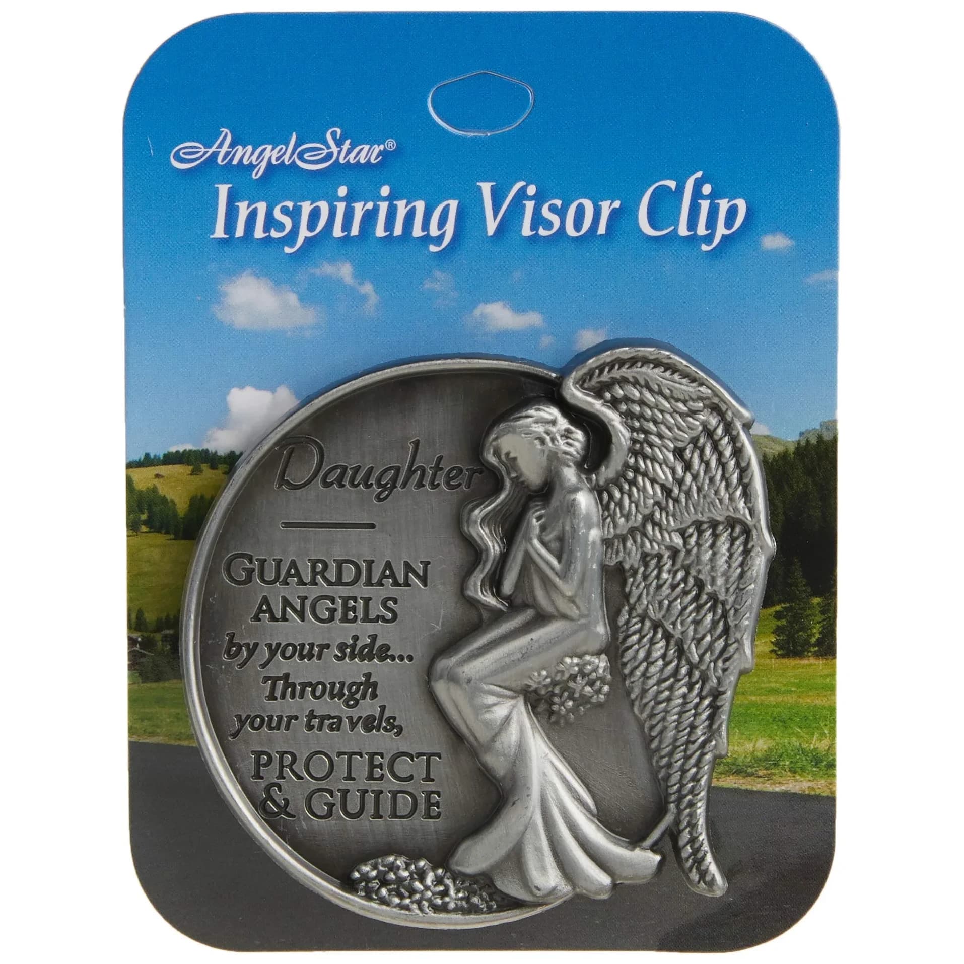 AngelStar Guardian Angel Visor Clip Accent 6.35 cm (2.5-Inch) | Metal Car Visor Clip for Safe Driving — 1 Inch