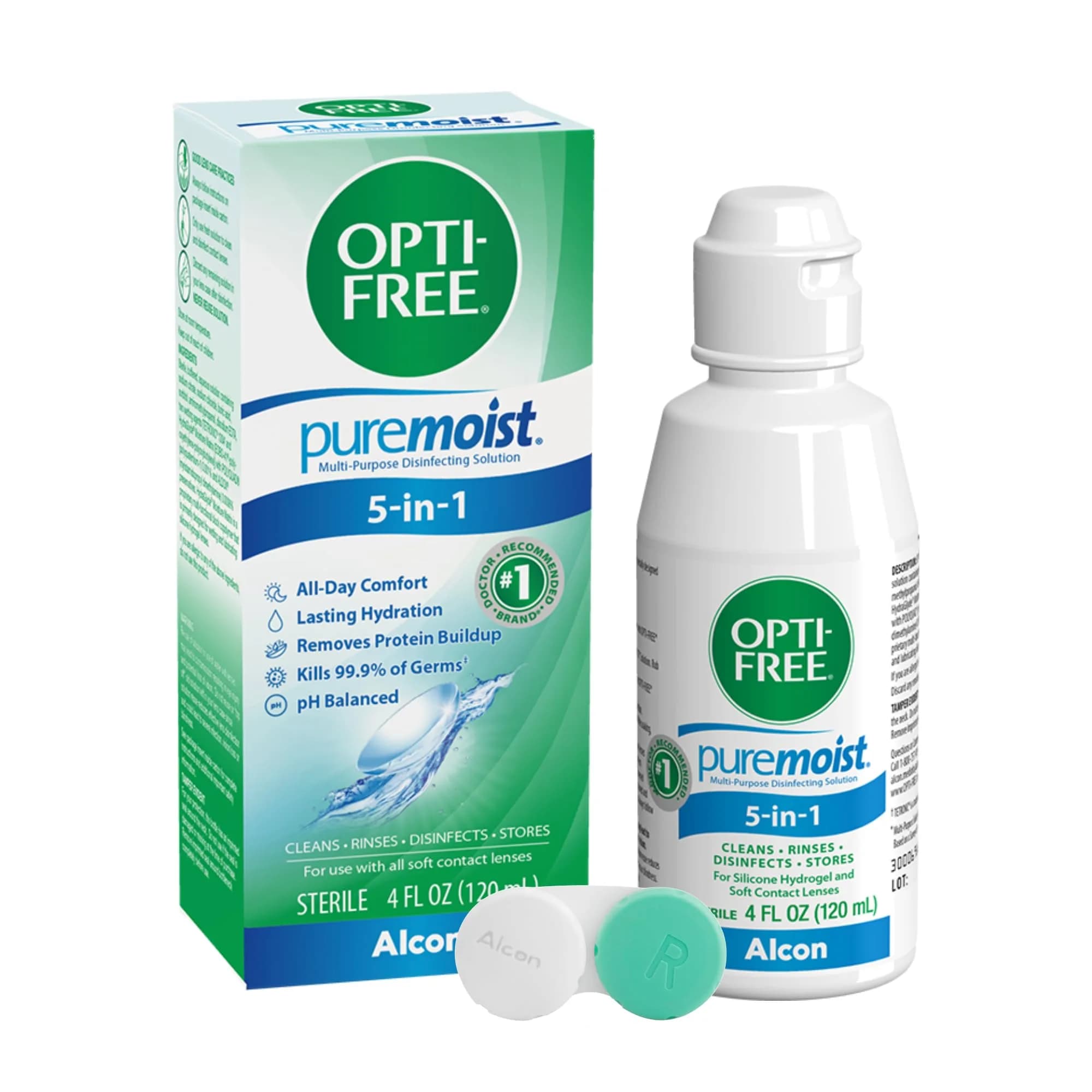 Opti-Free Puremoist Multi-Purpose Contact Lens Solution 296ml (10 Fl Oz) | Doctor Recommended for All-Day Comfort