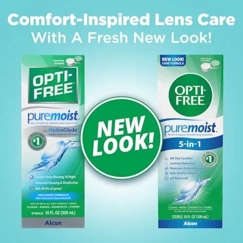 Opti-Free Puremoist Multi-Purpose Contact Lens Solution 296ml (10 Fl Oz) | Doctor Recommended for All-Day Comfort thumbnail 2
