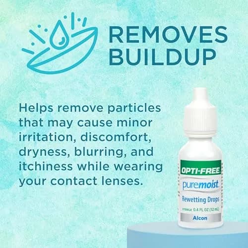 Opti-Free Puremoist Contact Lens Rewetting Drops 12 mL (0.4 Fl Oz) | for All Soft Lenses thumbnail 2