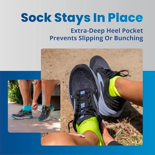 Balega Hidden Comfort No Show Athletic Running Socks for Men and Women, Zest Lemon, Medium (1 Pair) thumbnail 6
