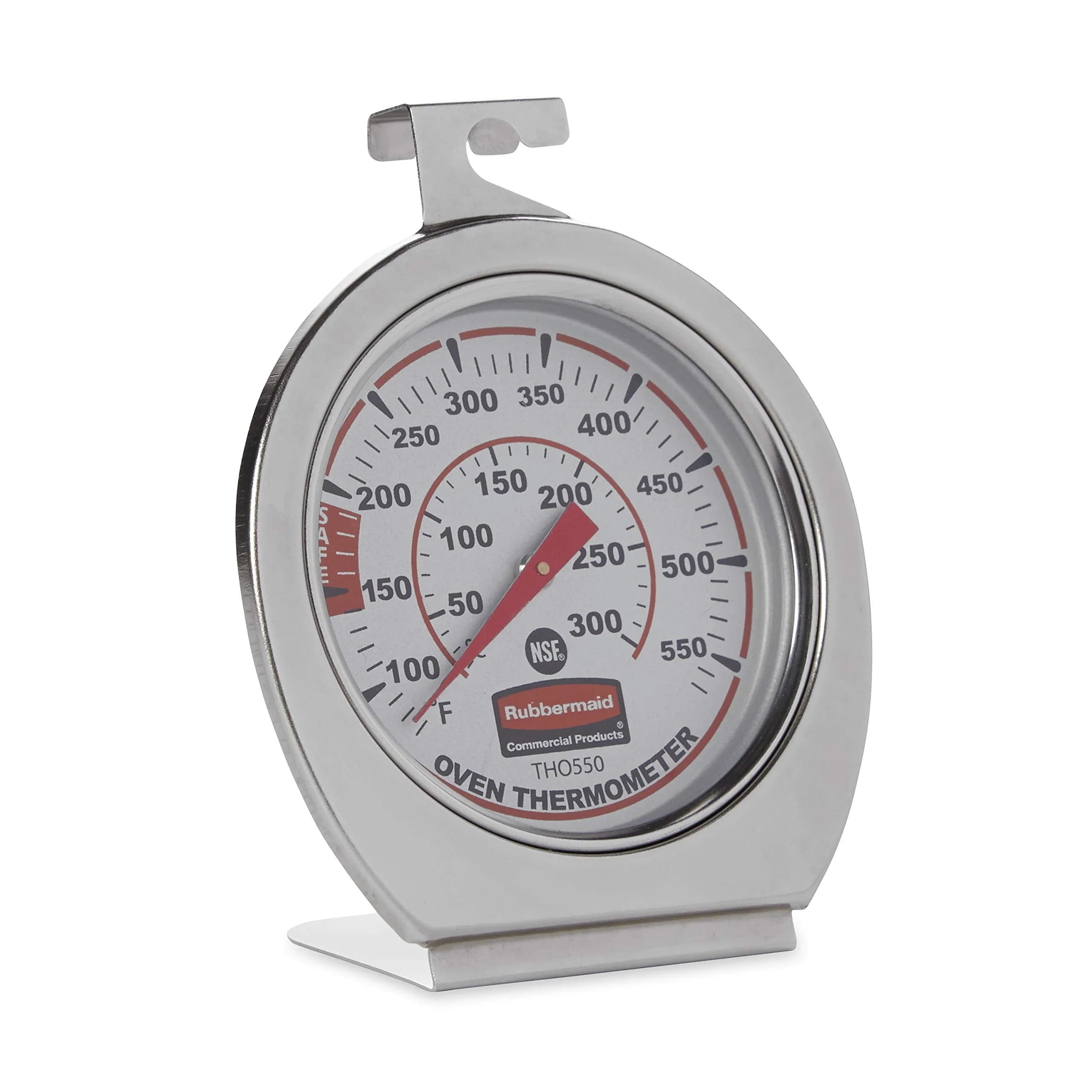 Rubbermaid Commercial Products Stainless Steel Oven Thermometer 60-580°F (20-300°C) | NSF Certified