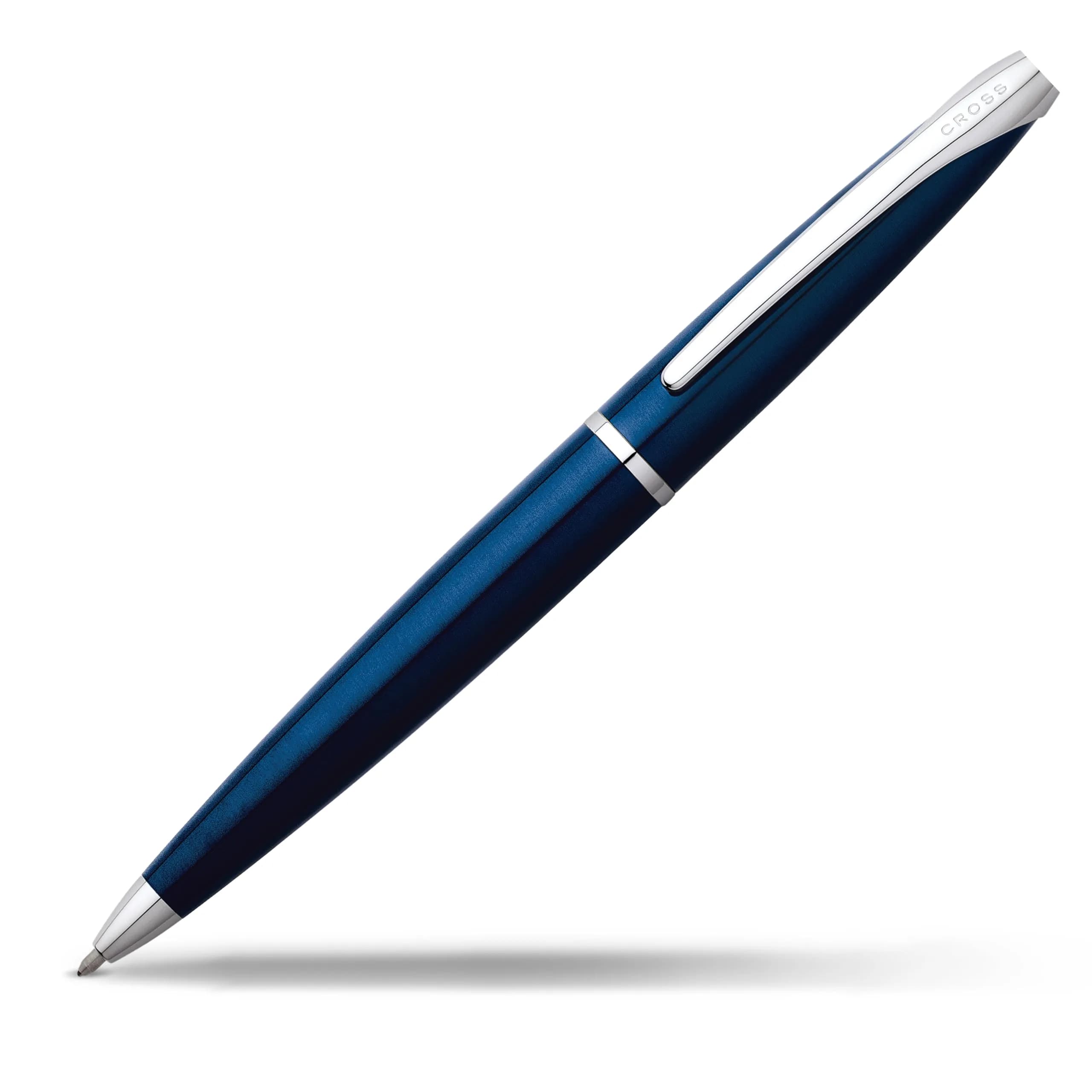 Cross ATX Basalt Black Ballpoint Pen, Medium Point, Black Ink | Professional Writing Instrument — Translucent Blue