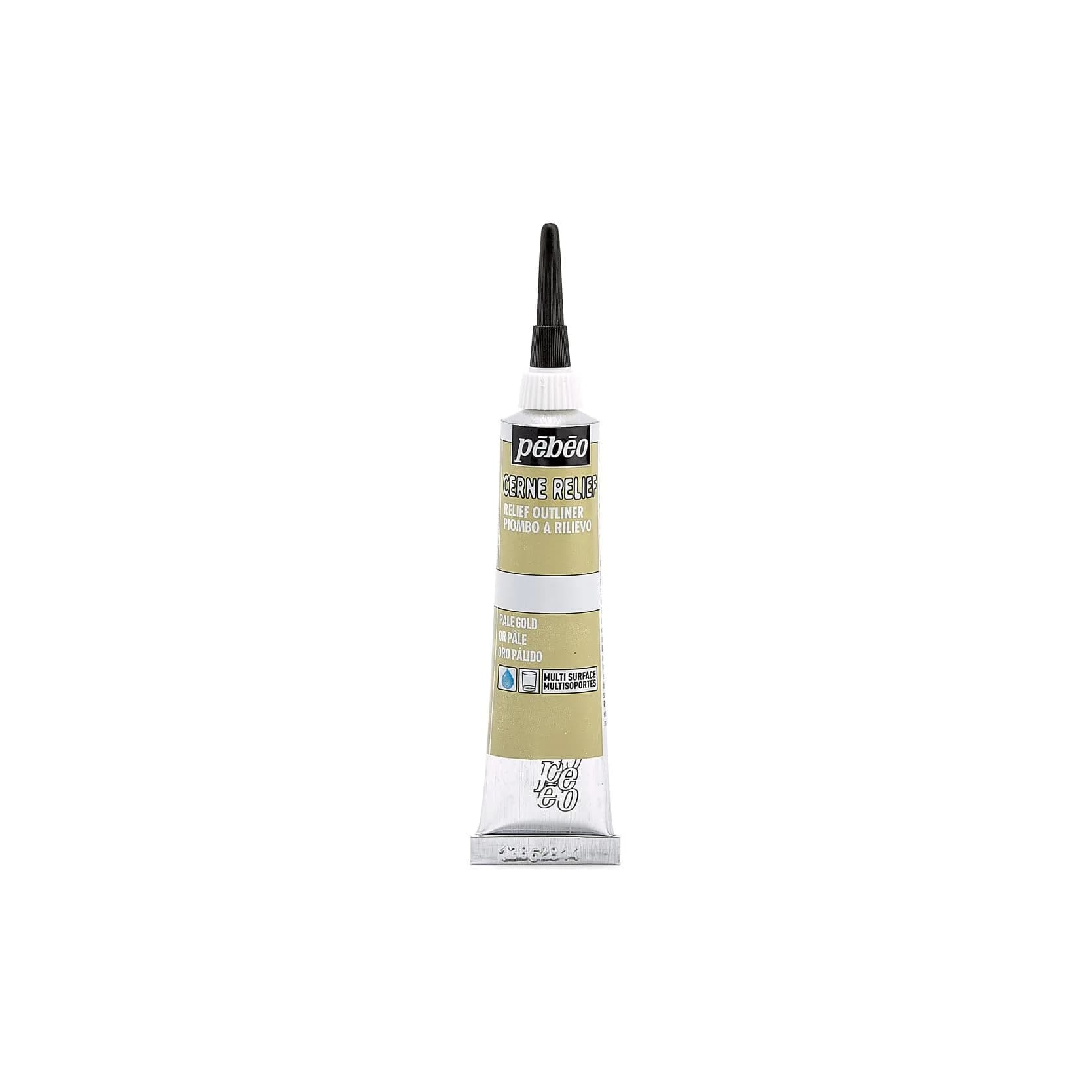 Pebeo Vitrail Cerne Relief Dimensional Paint 20ml (0.68 Fl Oz) Pale Gold | Water-Based Outliner for Glass & Metal - main product image