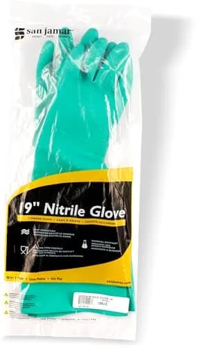 San Jamar Nitrile Dishwashing Gloves Small | Heat-Resistant, Textured Grip, Cotton Lining thumbnail 2