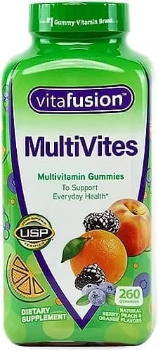 Vitafusion MultiVites Gummy Vitamins for Adults - 250 Count (Pack of 1) | Essential Daily Formula with 100% Folic Acid thumbnail 1