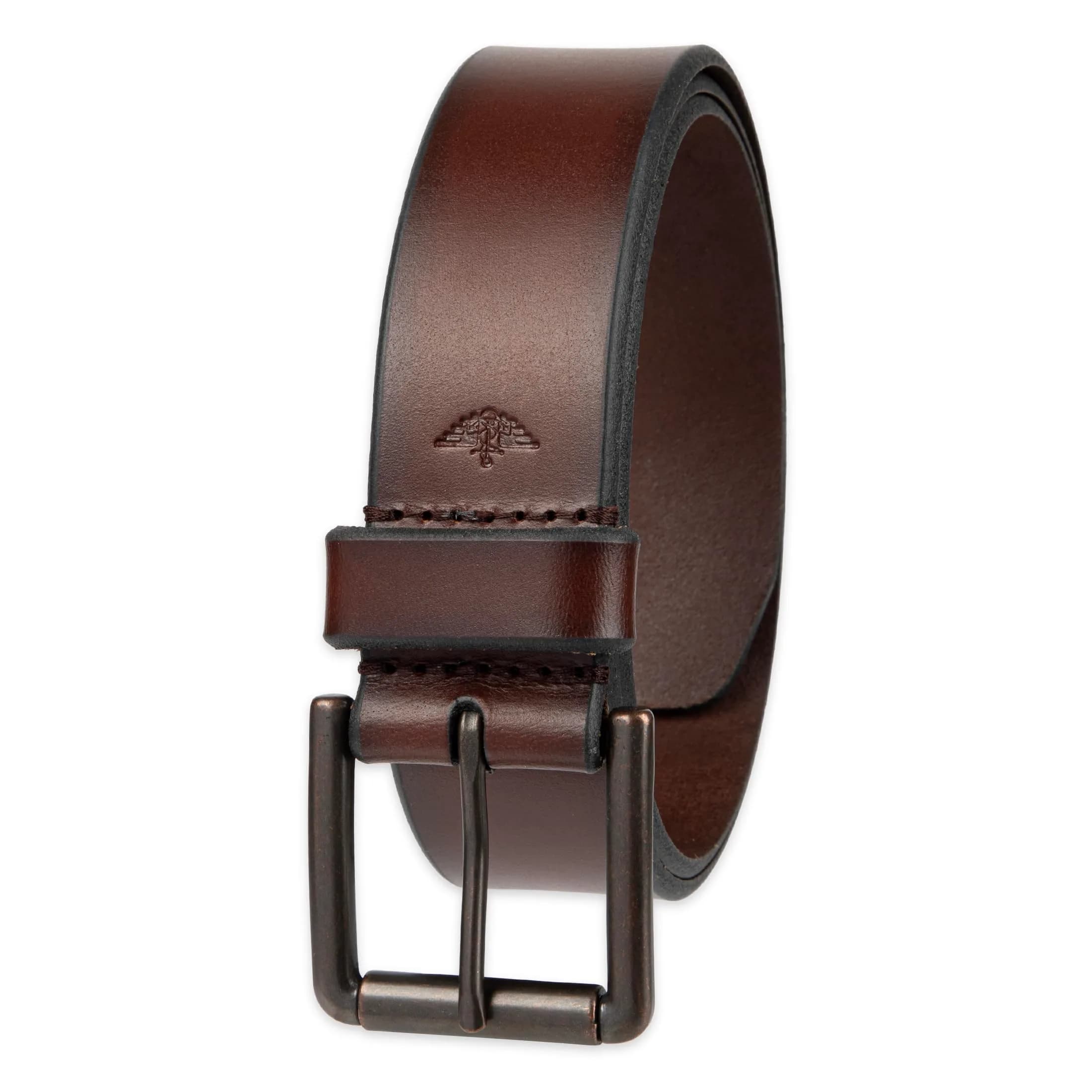 Dockers Mens Leather Casual Belt Brown 36 (1.5 inch) | Everyday Style with Roller Buckle — Brown / 34