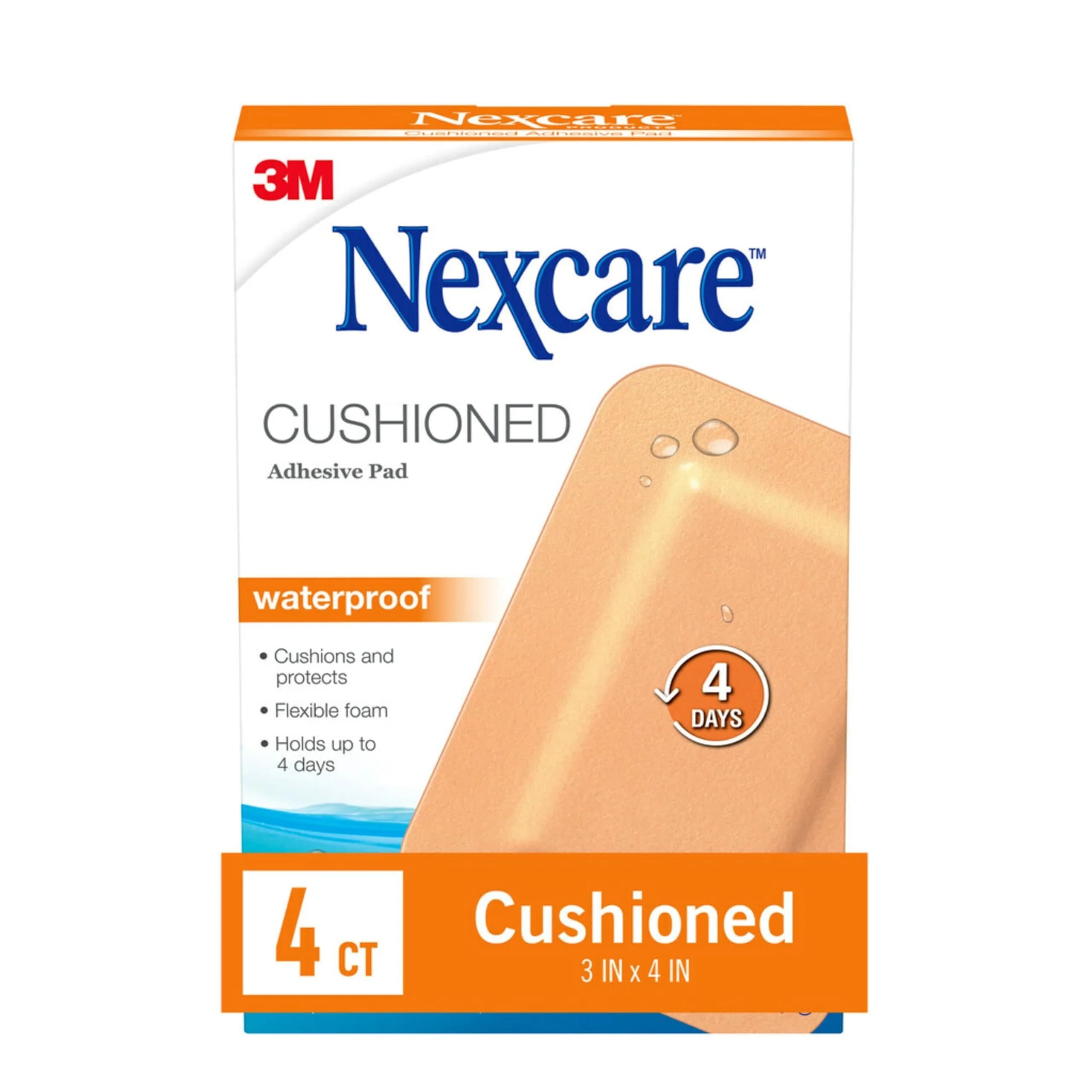 Nexcare Waterproof Adhesive Gauze Pad, One Size | Cushioned, Water-Resistant Wound Cover - main product image
