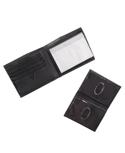 GUESS Men's Black Full-Grain Leather Passcase Wallet | RFID Blocking, 6 Card Slots, ID Window thumbnail 4