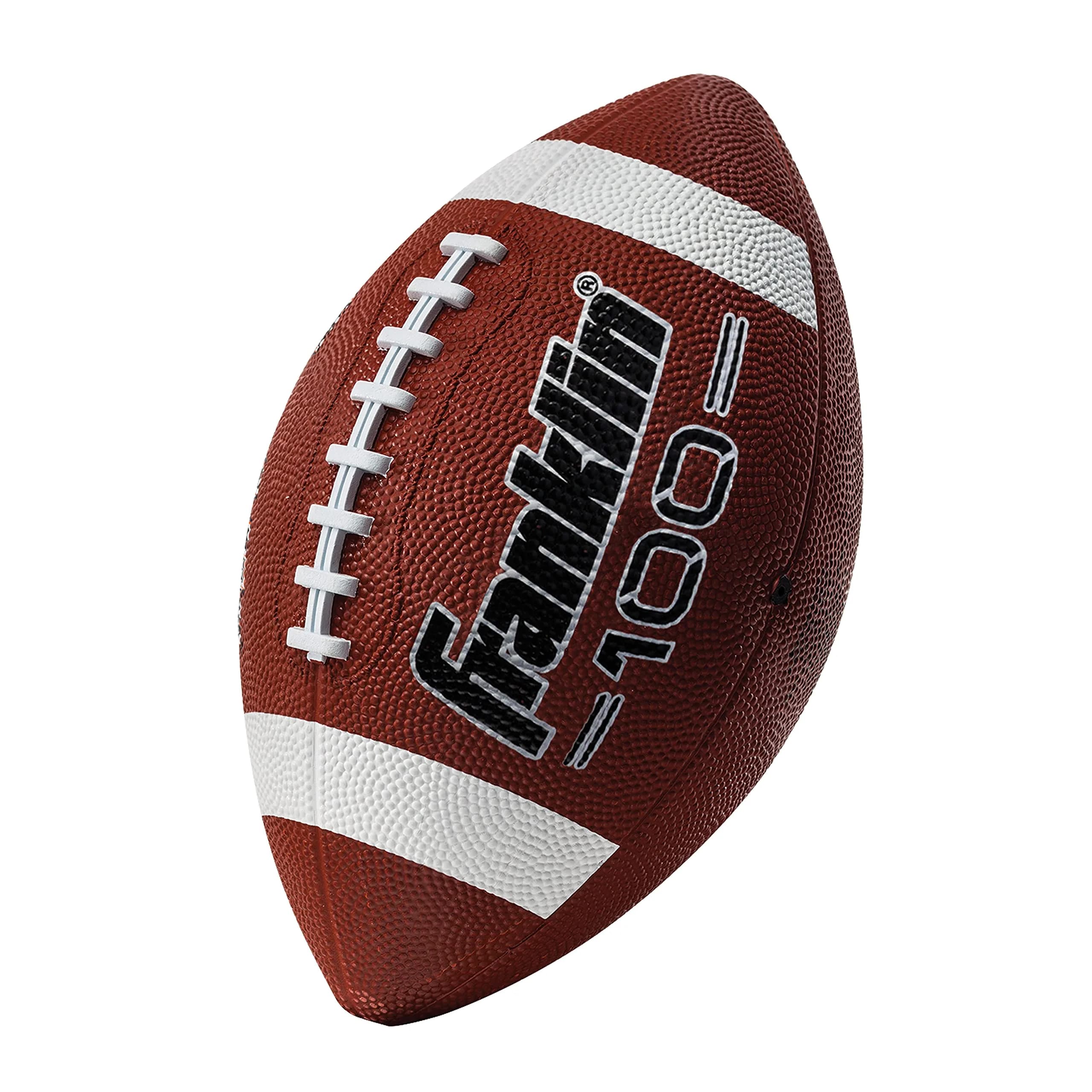 Franklin Sports Grip-Rite 100 Junior Football 10" x 6" | Official Junior Size for Kids — Classic Brown / 1 Ball