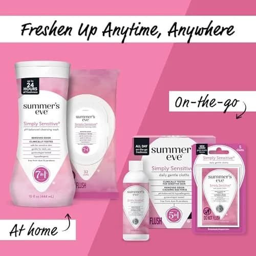 Summer's Eve Simply Sensitive Daily Feminine Wash 443ml (15 Fl Oz) | pH-Balanced for Gentle Daily Cleansing thumbnail 5