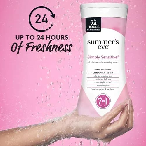 Summer's Eve Simply Sensitive Daily Feminine Wash 443ml (15 Fl Oz) | pH-Balanced for Gentle Daily Cleansing thumbnail 2