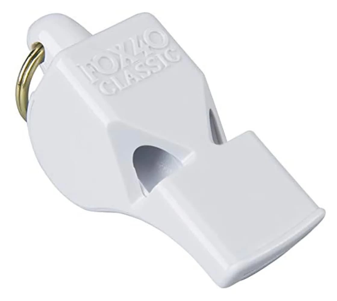 Fox 40 Classic Safety Whistle, White | Loud, Clear, Water-Resistant for Referees & Coaches