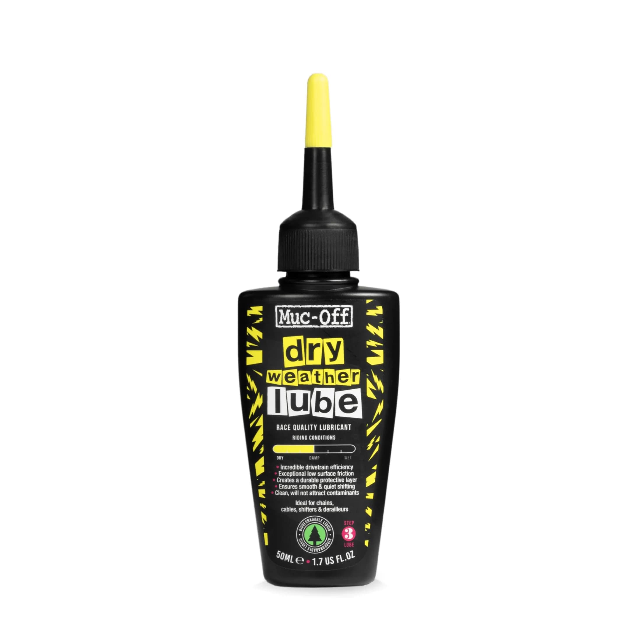Muc-Off Dry Chain Lube 50ml (1.7 Fl Oz) | Biodegradable Bike Lubricant for Dry, Dusty Conditions