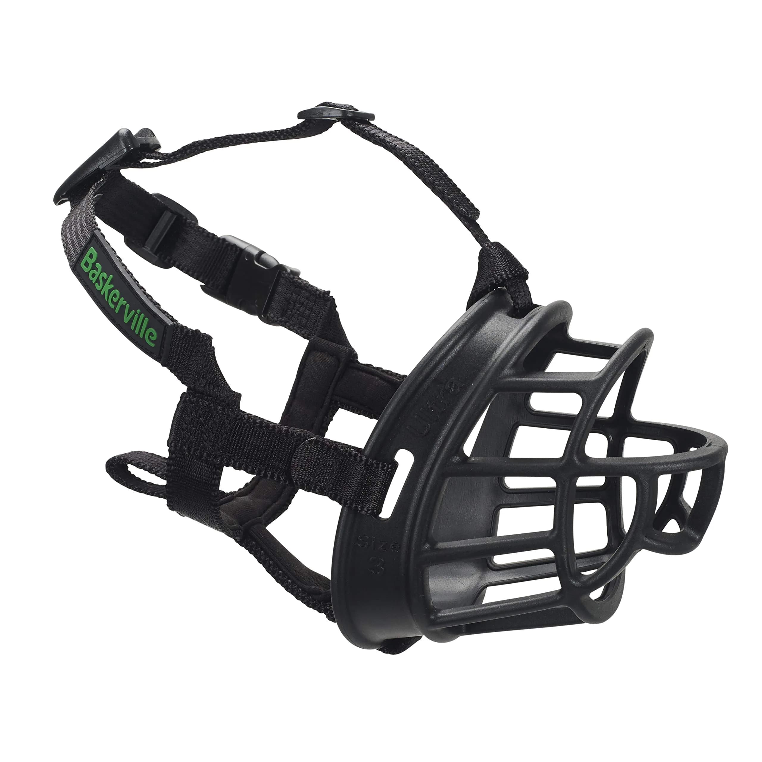 Baskerville ULTRA Dog Muzzle Size 3 | Humane Fit for Reactive Dogs, Adjustable & Padded